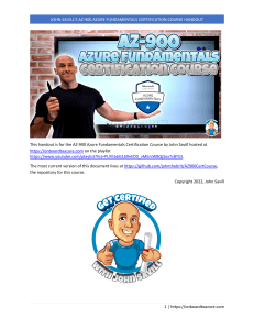 John Savill's AZ-900 Azure Fundamentals Certification Course Handout