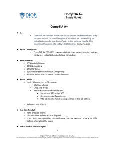 CompTIA A+ Study Notes: Exam Prep Guide