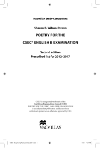 POETRY FOR THE CSEC ENGLISH B EXAMINATION