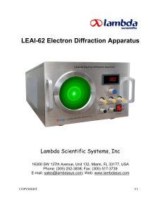 EXPERIMENT 5 LEAI-62 Electron Diffraction Apparatus Manual