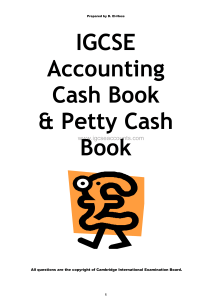 igcse accounting cash book   petty cash book questions only
