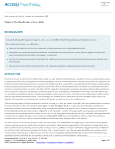 Chapter 1  The Classification of Motor Skills