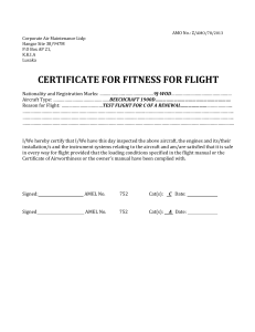 CERTIFICATE FOR FITNESS