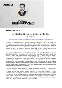 Artificial intelligence applications in education