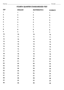 Fourth Quarter Standardized Test