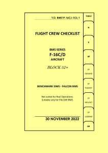 KNEEBOARD T.O. BMS1F-16CJ-1CL-1