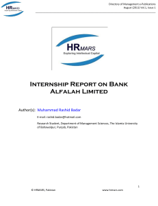 Internship Report on Bank Alfalah Limite