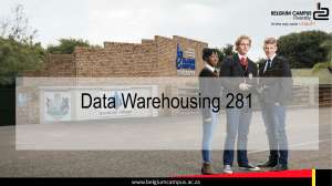 Lesson 9 DATA WAREHOUSING AND THE WEB