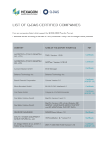 Q-DAS Liste der zertifizierten Firmen List of Certified Companies 07