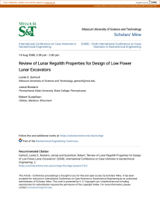 Review of Lunar Regolith Properties for Design of Low Power Lunar Excavators