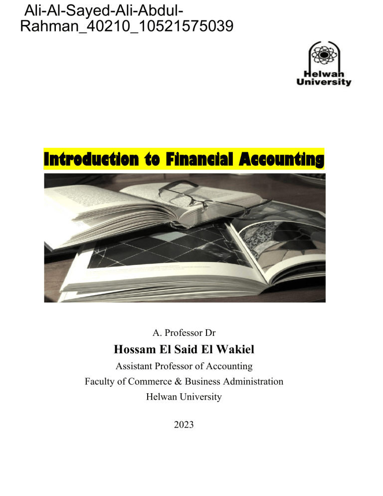 Introduction To Financial Accounting