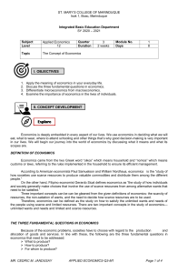 Applied Economics Module 1 3rd Quarter