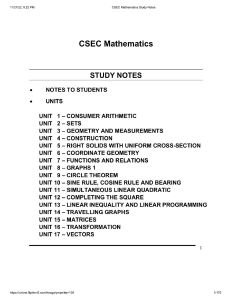 CSEC Mathematics Study Notes