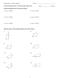 Trigonometry to Find Angle Measures