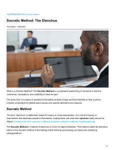 Socratic Method The Elenchus