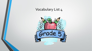 Vocabulary list 4