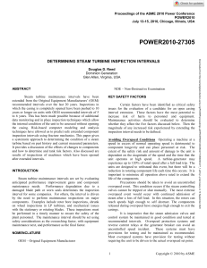 DETERMINING STEAM TURBINE INSPECTION INTERVALS`