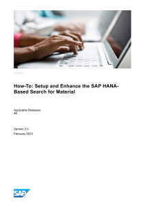 Setup and Enhance SAP HANA-Based Search for Material (1)