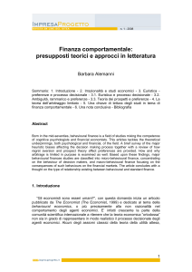 Finanza comportamentale: presupposti teorici e approcci in letteratura (Alemanni)
