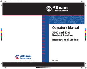 Allison HD4060 Transmission Operator Manual unlocked