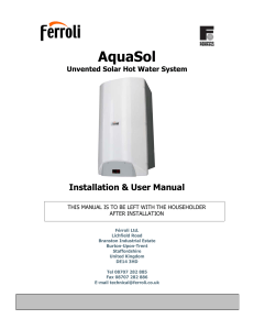 AquaSol Ferroli Installation Manual