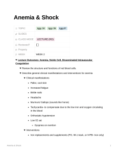 Anemia  Shock 