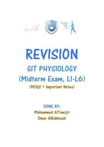 Physiology Revision of GIT (Midterm) (1)
