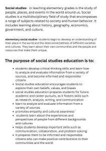 MIDTERM SUMMARY SSC 122 - Teaching Social Studies in the Elementary Grades (Phil Hist. & Govt)