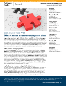 Emerging Markets ex-China Strategy Paper (Goldman Sachs)