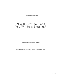 I Will Bless You, and You Will Be a Blessing--Marriage Liturgy