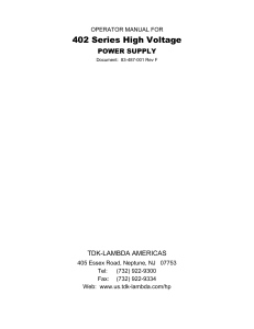 402 Series High Voltage Power Supply Operator Manual - f