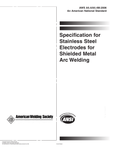 AWS 5.4 Specification for Stainless Steel Electrodes for Shielded Metal Arc Welding