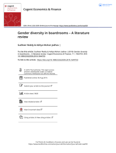 Gender diversity in boardrooms – A literature