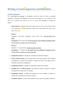 Writing a Counterargument and Refutation