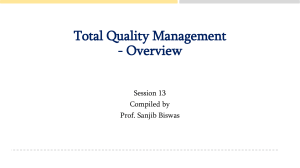Total Quality Management  Overview