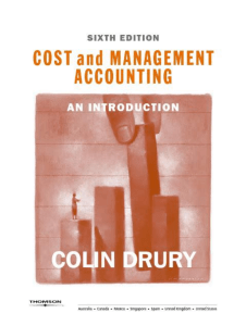 Management and Cost Accounting by colin Drury Sixth Edition