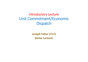 Lecture 1 Unit Commitment Optimization in Power System 2023