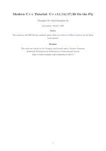 Modern C++ Tutorial: C++11/14/17/20 On the Fly