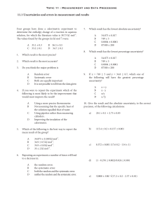 Topic 11.1 Measurement and Data Processing Practice Problems