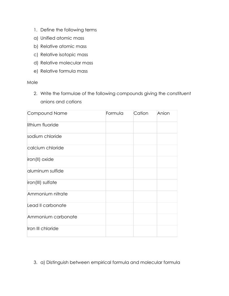 chemistry-questions