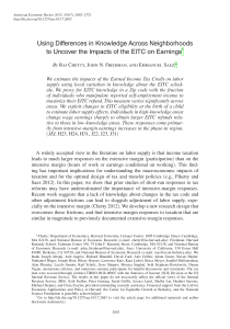 Chetty-Friedman-Saez-Differences-knowledge-impacts-EITC-AER-2013