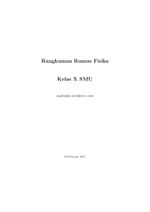 Rangkuman Rumus Fisika X