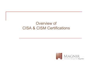 Chapter 2 - CISA & CISM Certifications