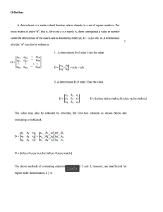 Determinants: Definition and Calculation Methods