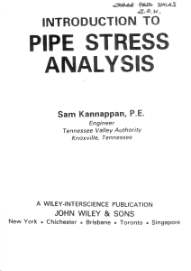 Pipe Stress Analysis Textbook by Sam Kannappan, P.E.