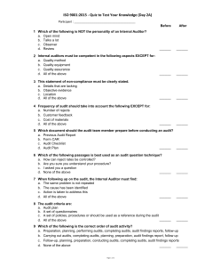 ISO9001-2015 Quiz Day 2 A (ENG)