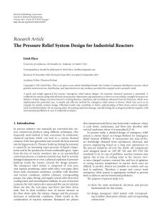 The Pressure Relief System Design for Industrial R