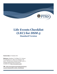 Life Events Checklist
