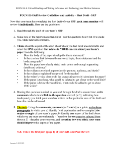 # 5 - Self- and Peer-Review Guidelines + Activity + RUBRIC - Semester 2, 2022-23