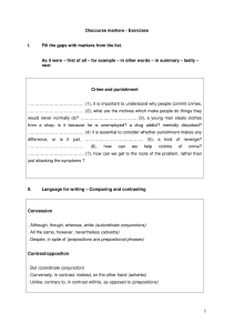 Discourse markers Exercises